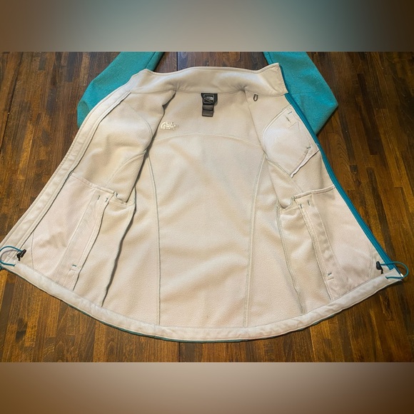 The North Face Softshell Full Zip Jacket Womens XS Mock Neck Teal Blue - Picture 9 of 9